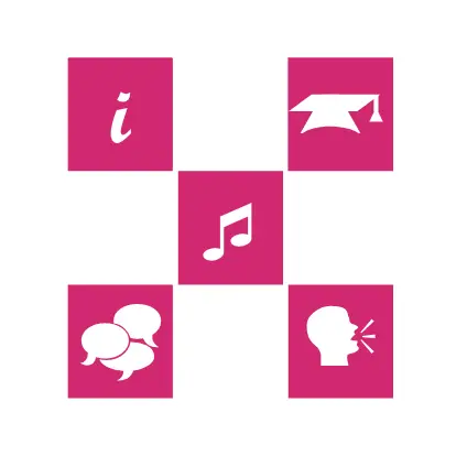 5 icons representing the 5 tasks of media