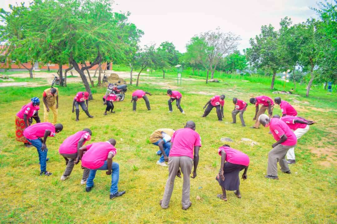 people standing in a circle