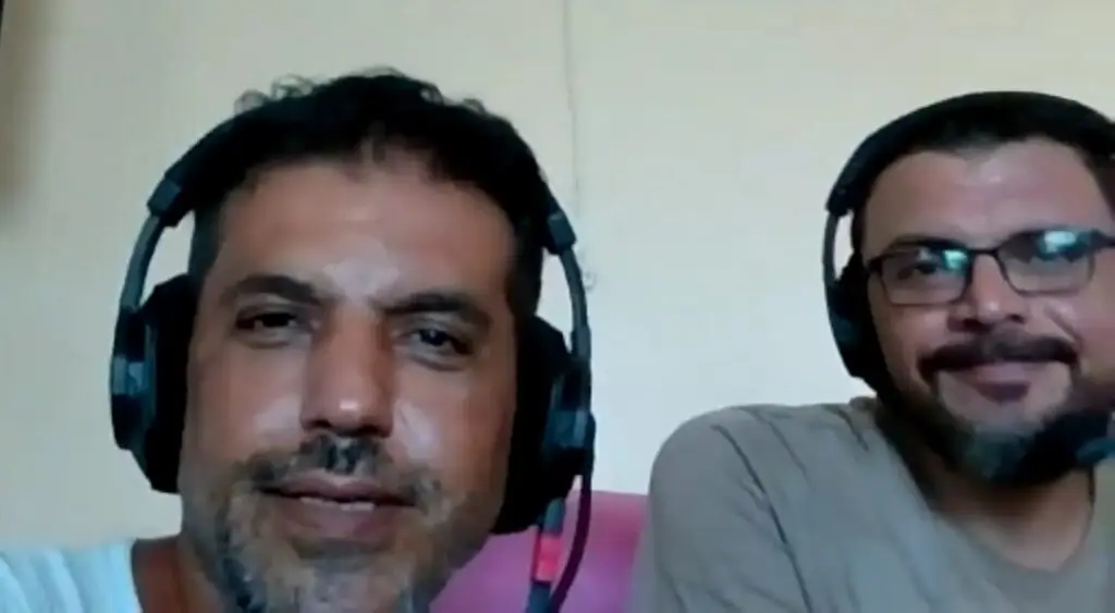 Radio presenters on a Zoom call