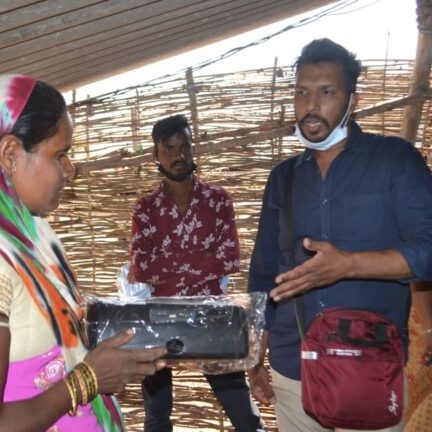Sam provides speakerbox to Adivasi family